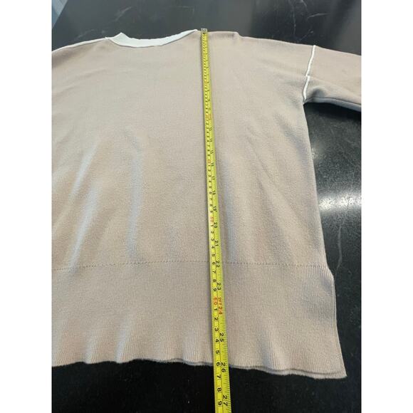 Taupe or oatmeal colored boxy knit sweater, Large - Picture 7 of 7